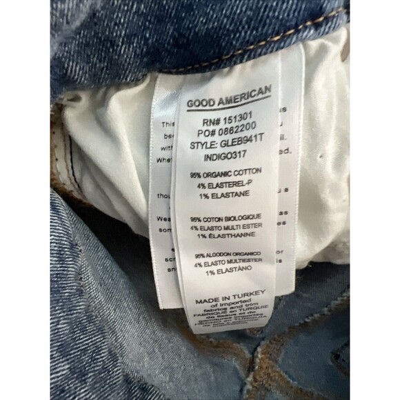 Good American Good Legs Skinny Jeans Indigo Light Wash Button-Fly Size 0 $135 - Picture 8 of 8